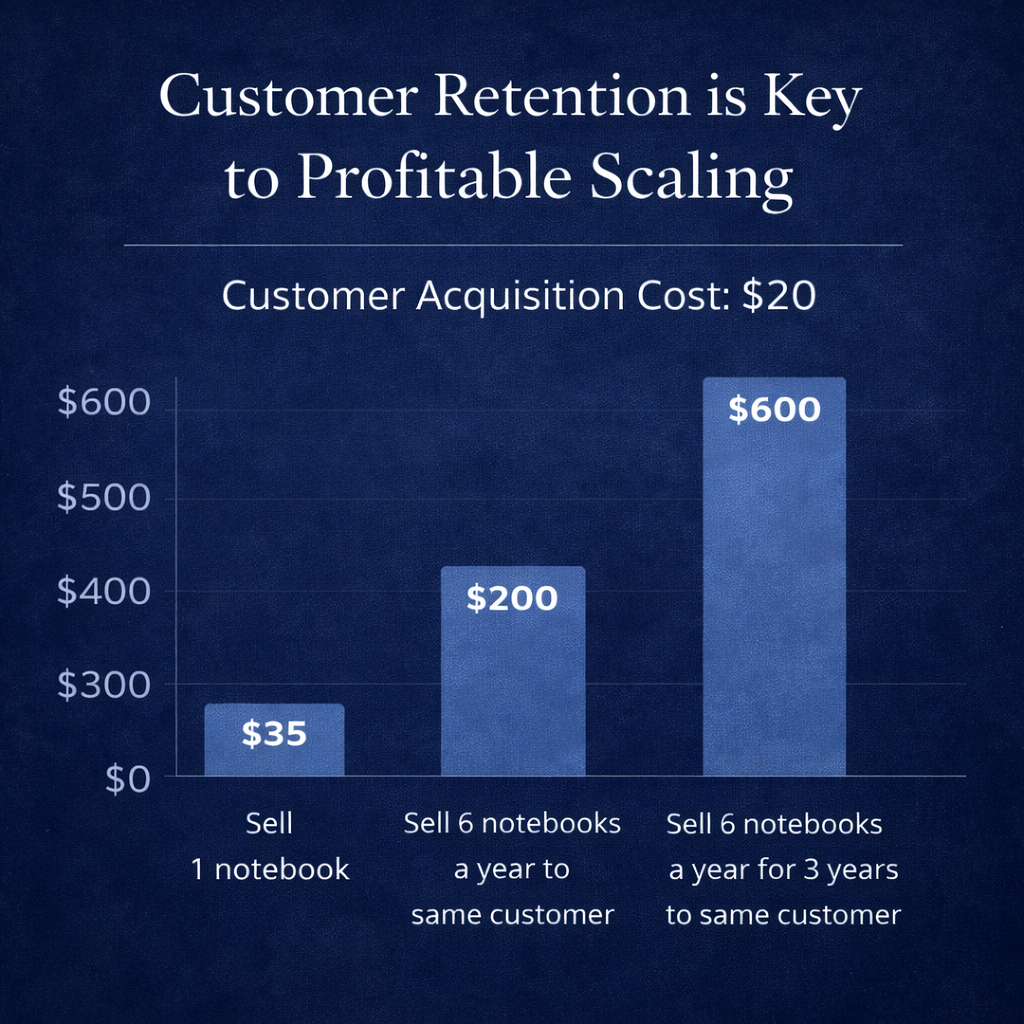 chart showing how customer retention increases profitability